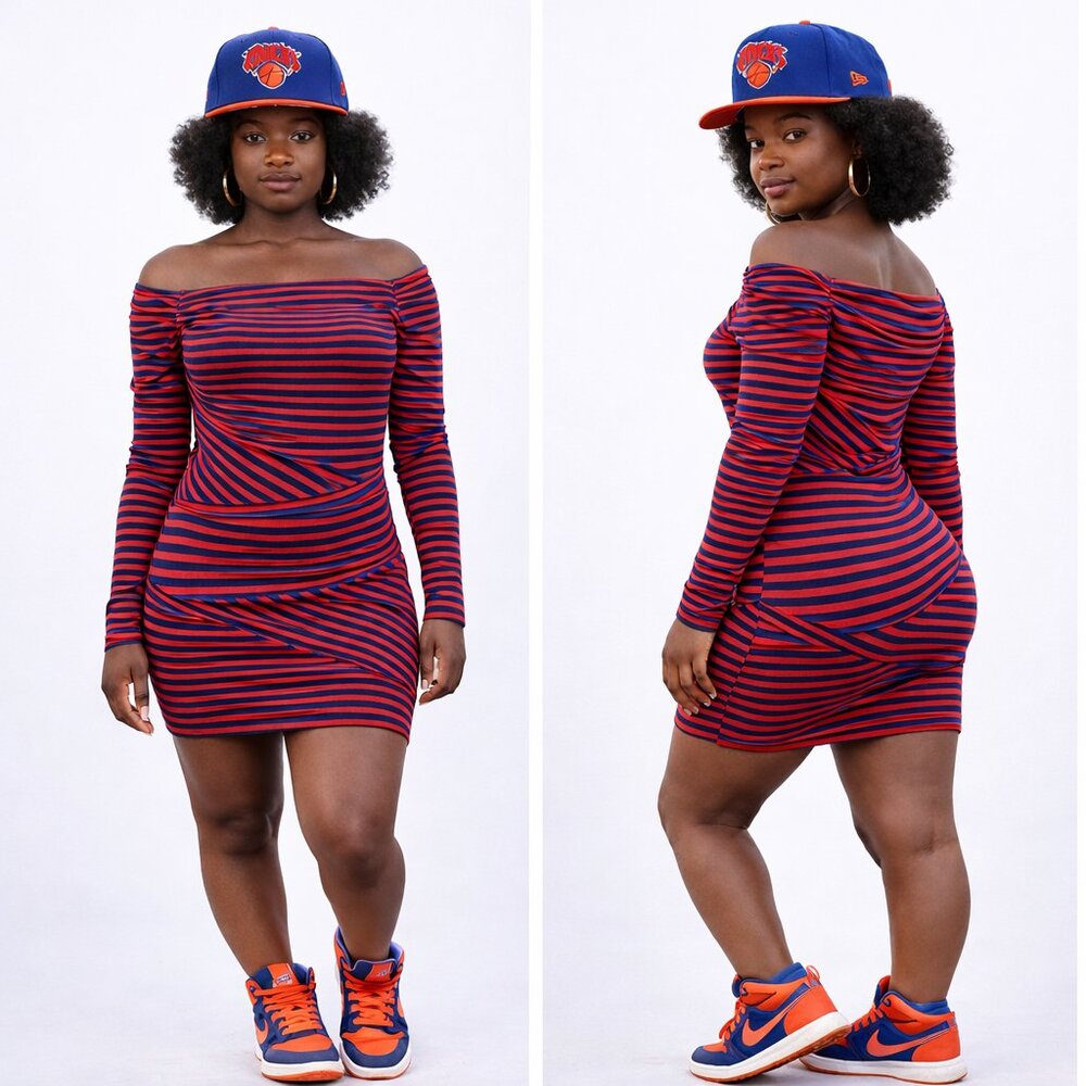 🏀 Sporty Chic Off-The-Shoulder Bodycon Dress 🏀